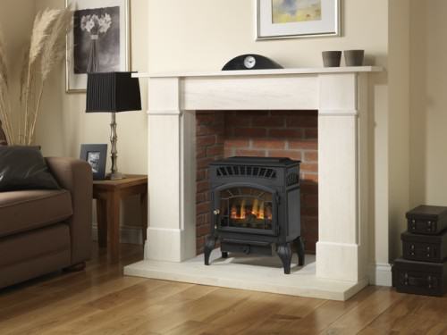 Burley Esteem Flueless Gas Fires in the biggest showroom in Wales